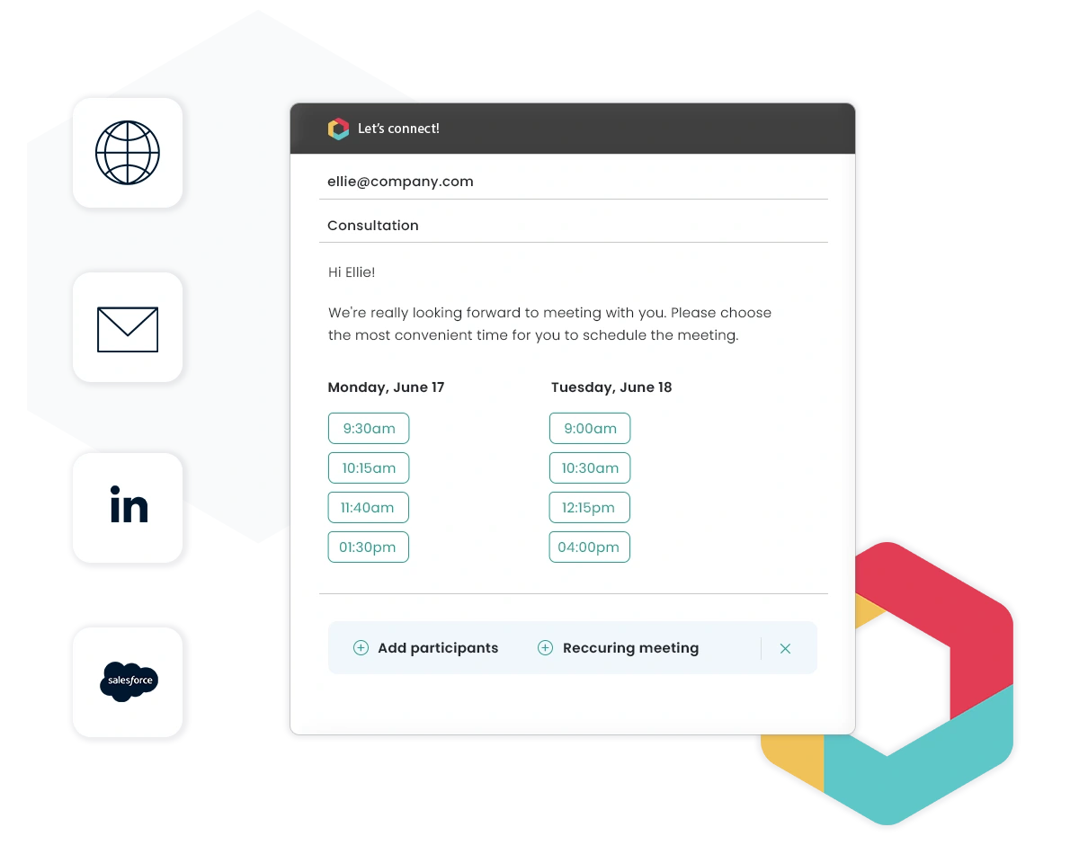 SUMO lets you schedule appointments and send invitations natively from your CRM 